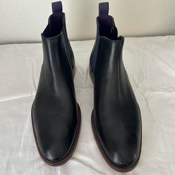 Ted Baker Camroon 4 Chelsea Boot Black Navy Paisley Purple US 11.5 - Picture 7 of 12